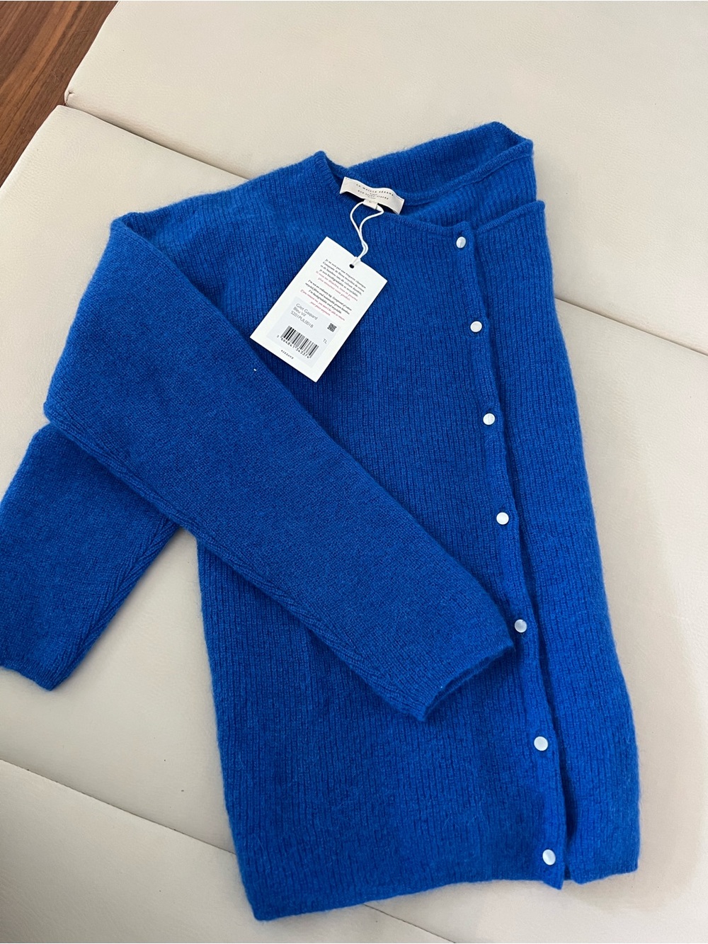 NWT Sezane Gaspard Blue Women's Button Cardigan Sweater L - Picture 3 of 4